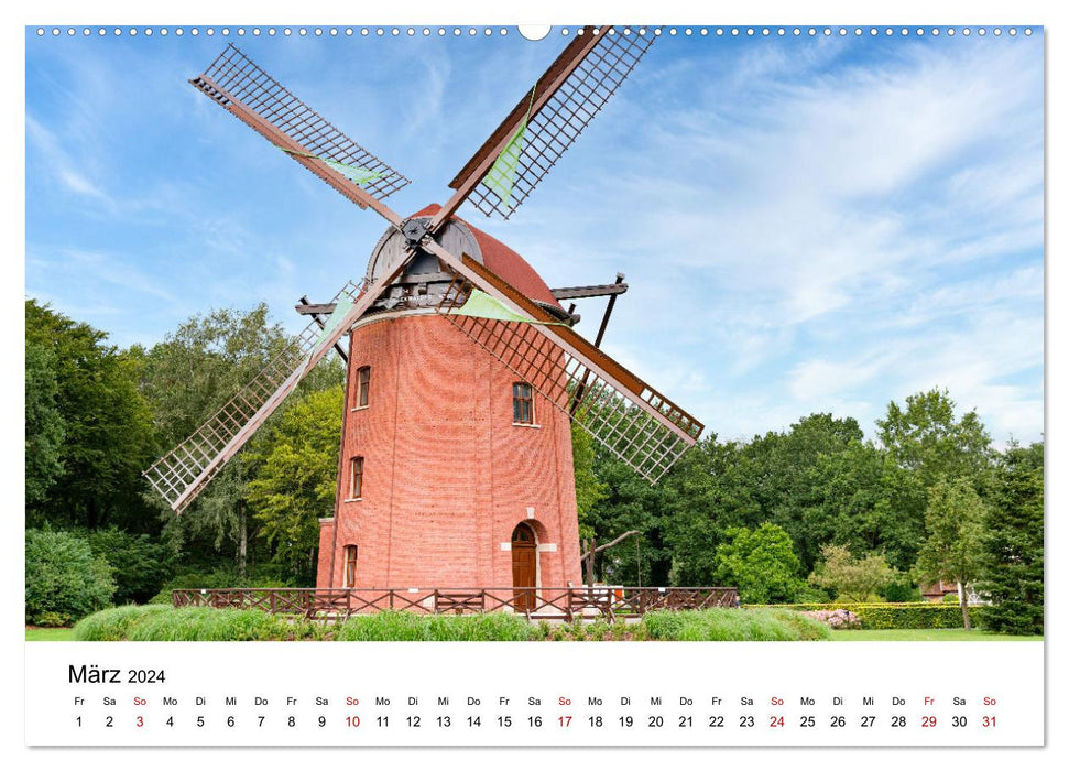 East Frisian Mill Landscape (CALVENDO Premium Wall Calendar 2024) 