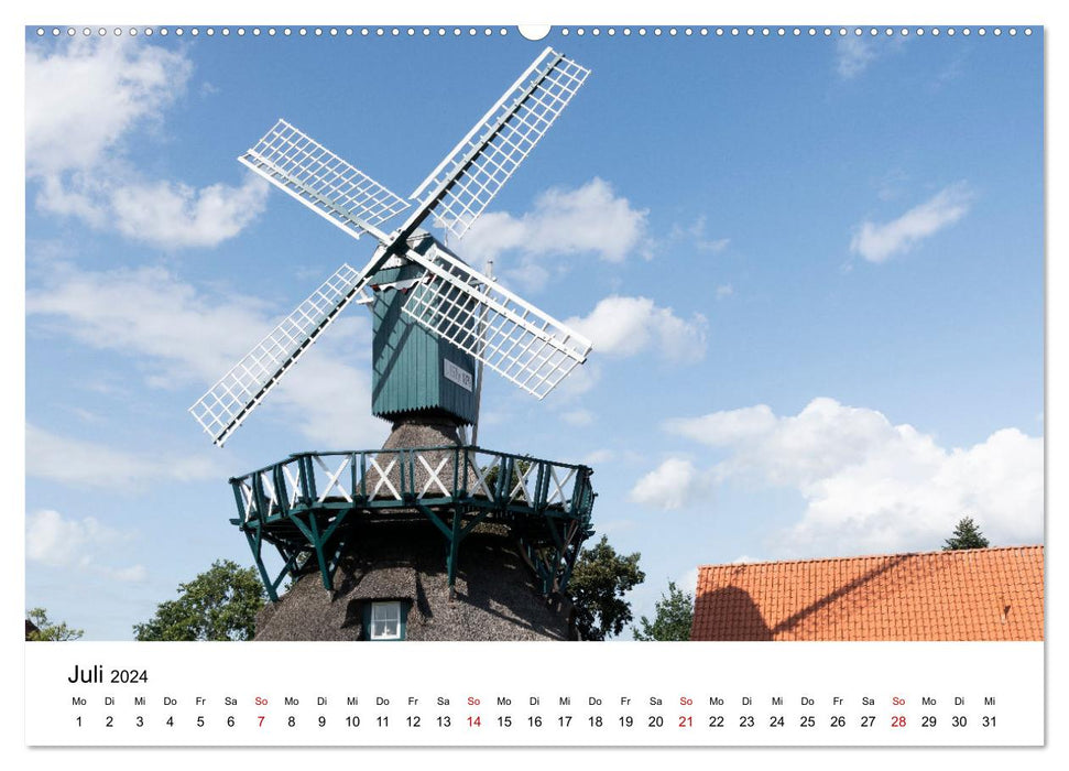 Ostfriesische Mühlenlandschaft (CALVENDO Premium Wandkalender 2024)