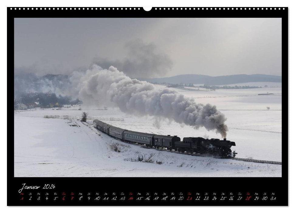 Fascination pour les locomotives à vapeur (Calendrier mural CALVENDO Premium 2024) 
