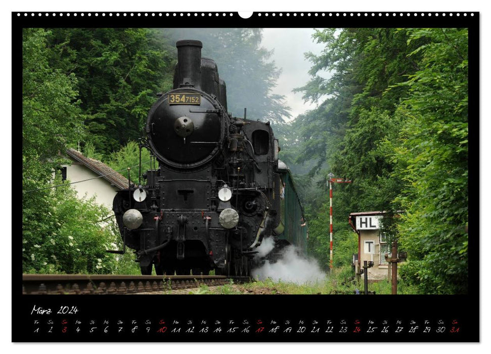 Fascination pour les locomotives à vapeur (Calendrier mural CALVENDO Premium 2024) 