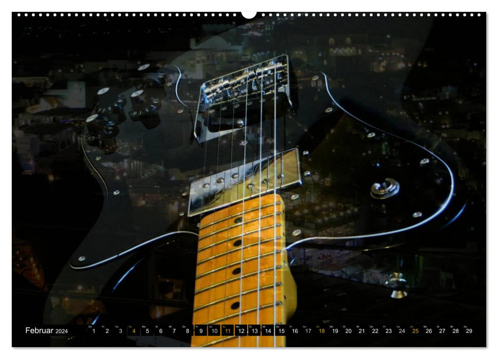 Guitares mystiques (Calendrier mural CALVENDO Premium 2024) 