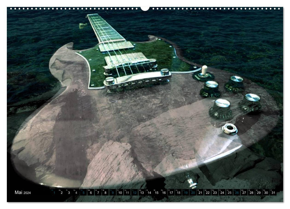 Guitares mystiques (Calendrier mural CALVENDO Premium 2024) 