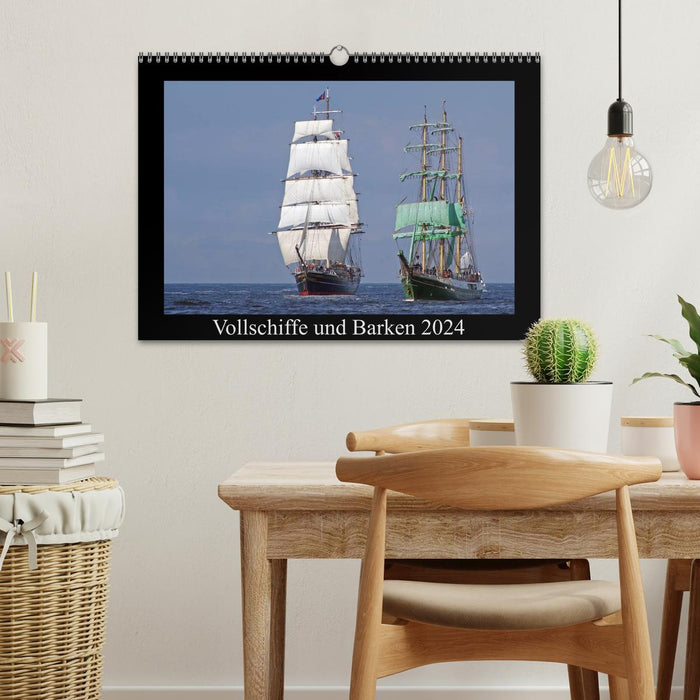Vollschiffe und Barken 2024 (CALVENDO Wandkalender 2024)