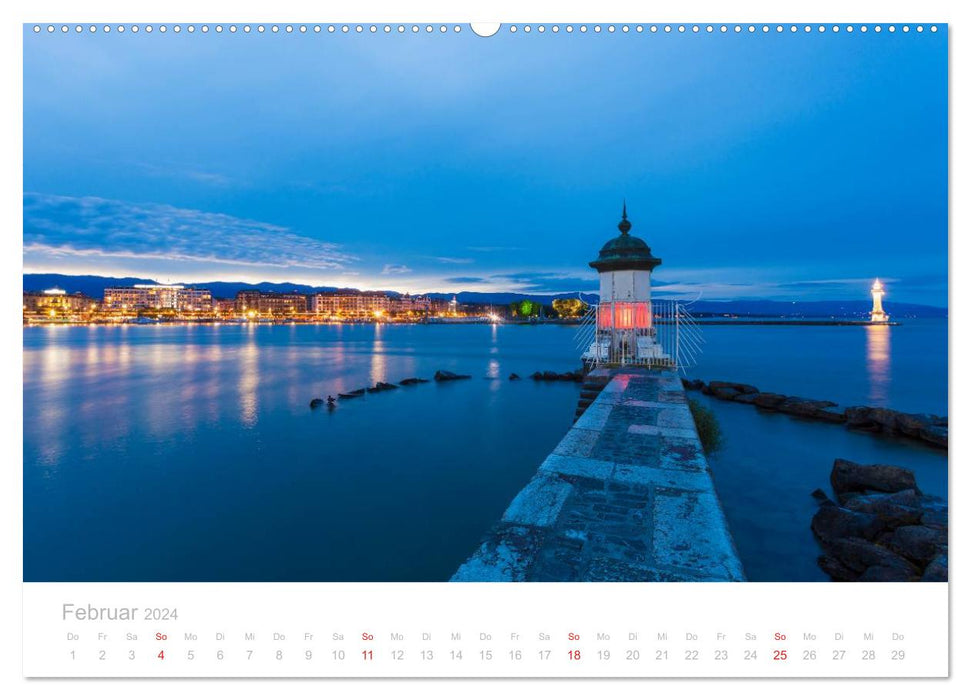 GENFER SEE Das Schweizer Ufer (CALVENDO Premium Wandkalender 2024)