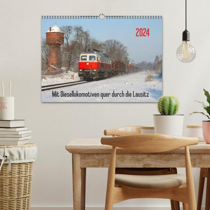 Avec des locomotives diesel dans toute la Lausitze - 2024 (calendrier mural CALVENDO 2024) 