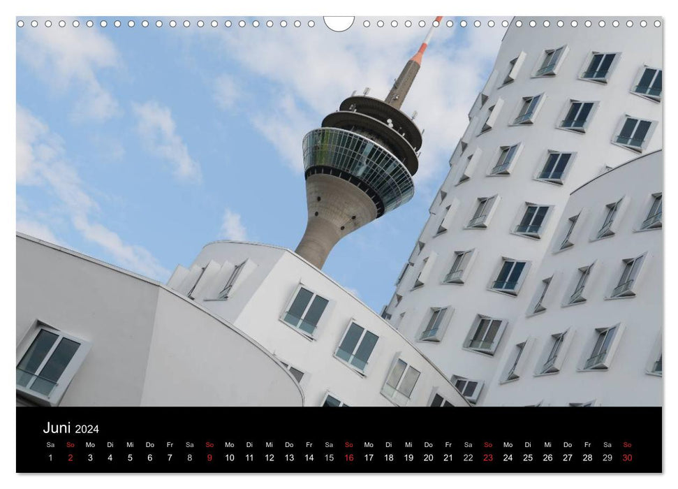 Düsseldorf Tag und Nacht (CALVENDO Wandkalender 2024)