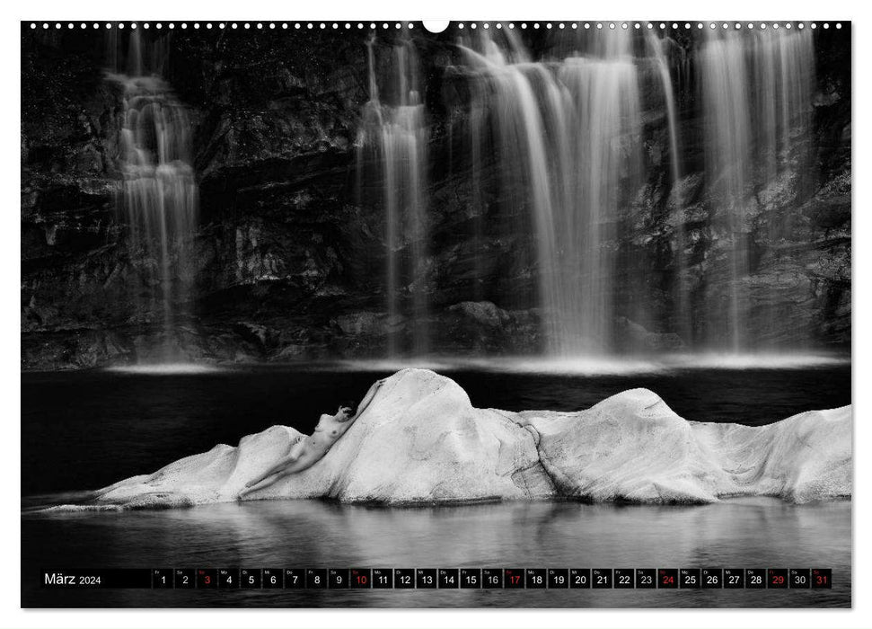Landschaftsaktfotografie – Felsen und Wasser im Tessin (CALVENDO Premium Wandkalender 2024)