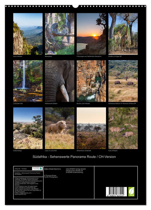 Südafrika - Sehenswerte Panorama Route / CH-Version (CALVENDO Premium Wandkalender 2024)