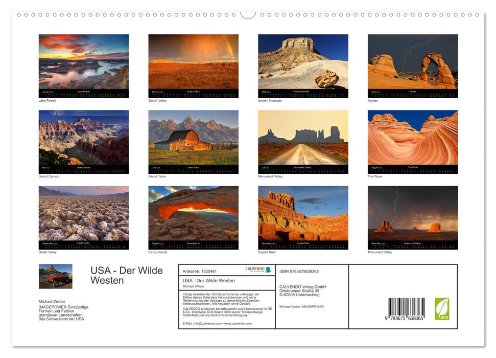 USA - Der Wilde Westen (CALVENDO Premium Wandkalender 2024)