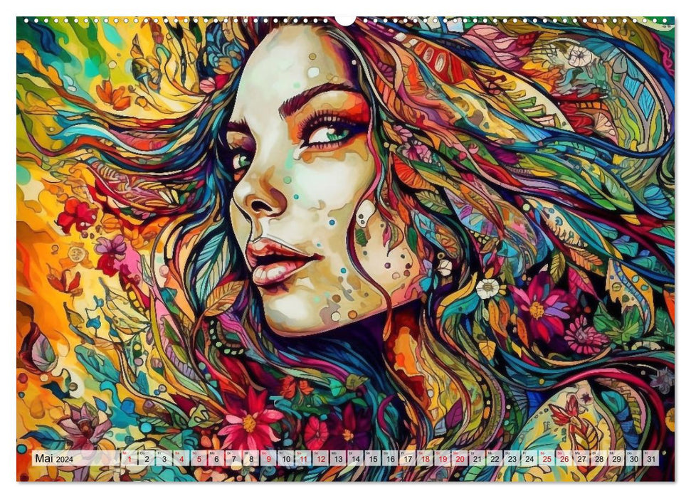 Femme colorée (Calendrier mural CALVENDO 2024) 