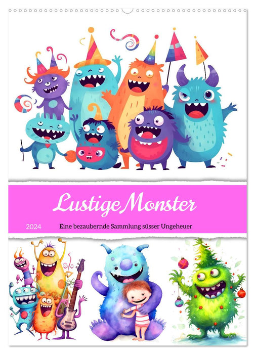 Lustige Monster - Eine bezaubernde Sammlung süsser Ungeheuer (CALVENDO Wandkalender 2024)