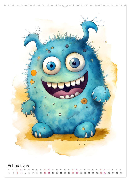 Funny Monsters - Une collection enchanteresse de monstres mignons (calendrier mural CALVENDO 2024) 