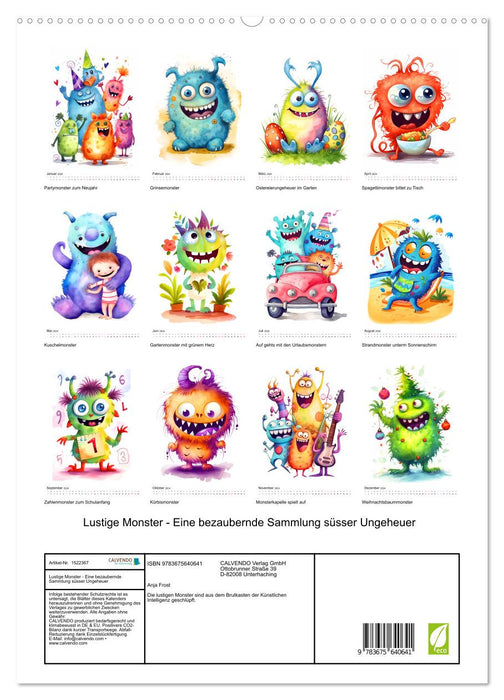 Funny Monsters – Une collection enchanteresse de monstres mignons (Calvendo Premium Wall Calendar 2024) 