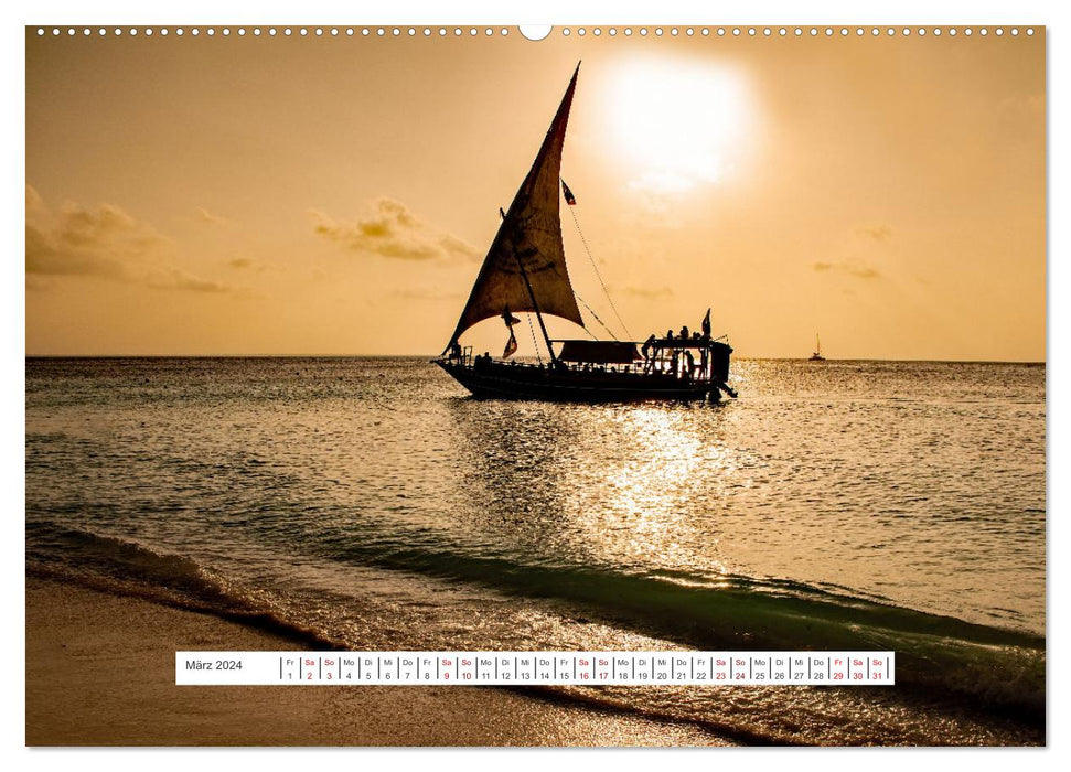 Zanzibar - soleil, sable, mer (calendrier mural CALVENDO 2024) 