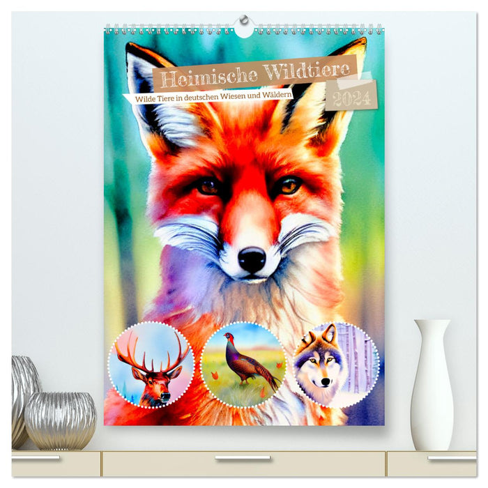 Heimische Wildtiere 2024 (CALVENDO Premium Wandkalender 2024)