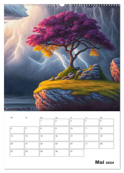 Arbres de conte de fées (Calendrier mural CALVENDO Premium 2024) 