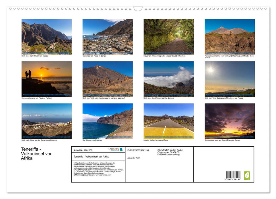 Teneriffa - Vulkaninsel vor Afrika (CALVENDO Wandkalender 2024)