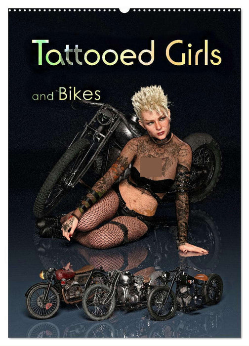 Filles tatouées et vélos (calendrier mural CALVENDO 2024) 