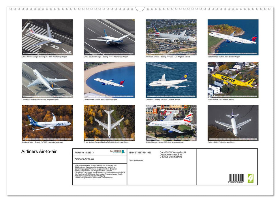 Airliners Air-to-air (CALVENDO Wandkalender 2024)