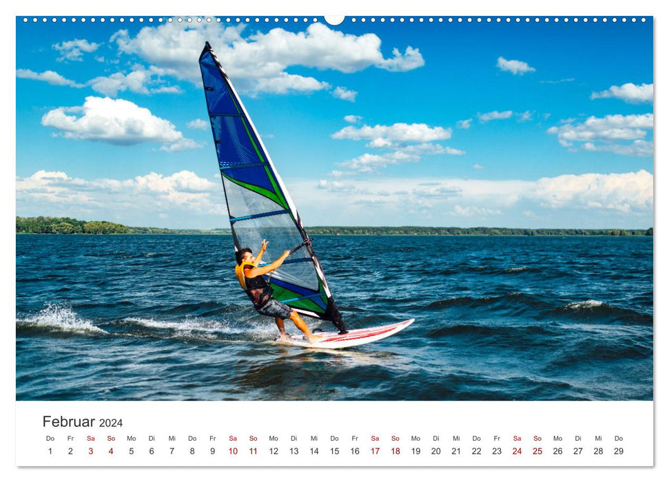 Windsurfen - Wellen und Wind (CALVENDO Premium Wandkalender 2024)