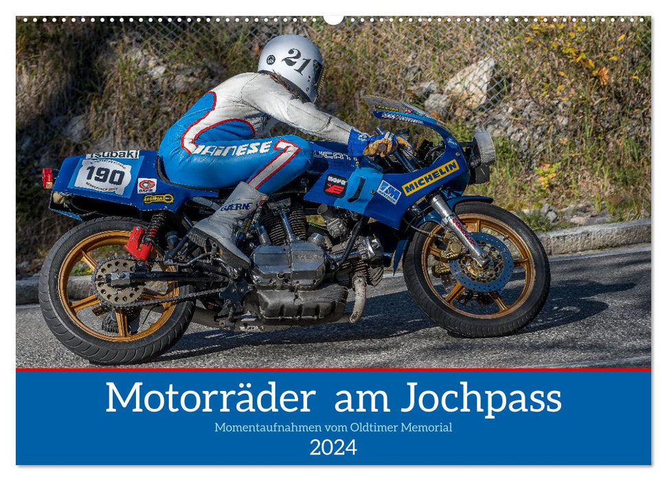 Motorräder am Jochpass (CALVENDO Wandkalender 2024)