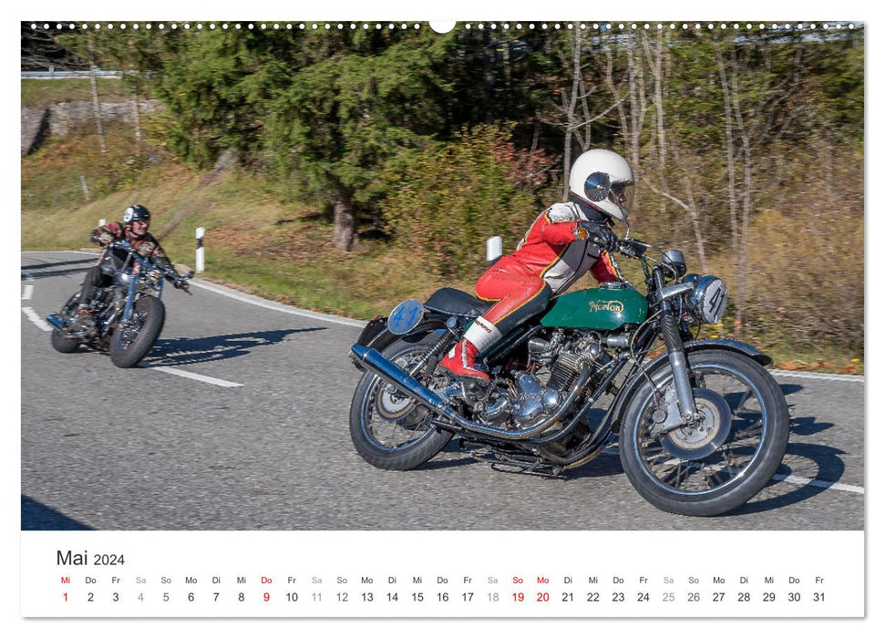Motorräder am Jochpass (CALVENDO Wandkalender 2024)