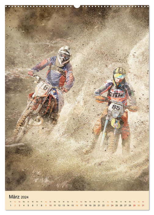 Motocross - sport des extrêmes (calendrier mural CALVENDO 2024) 