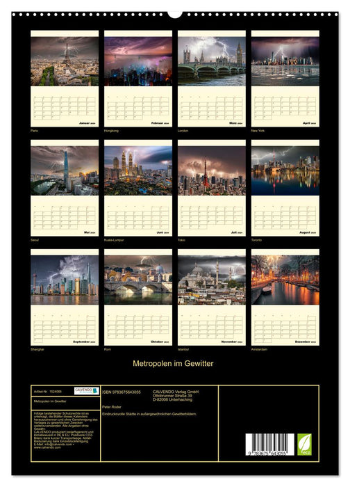 Metropolises in a Thunderstorm (CALVENDO Premium Wall Calendar 2024) 