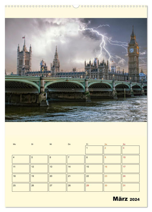 Métropoles dans un orage (Calendrier mural CALVENDO Premium 2024) 