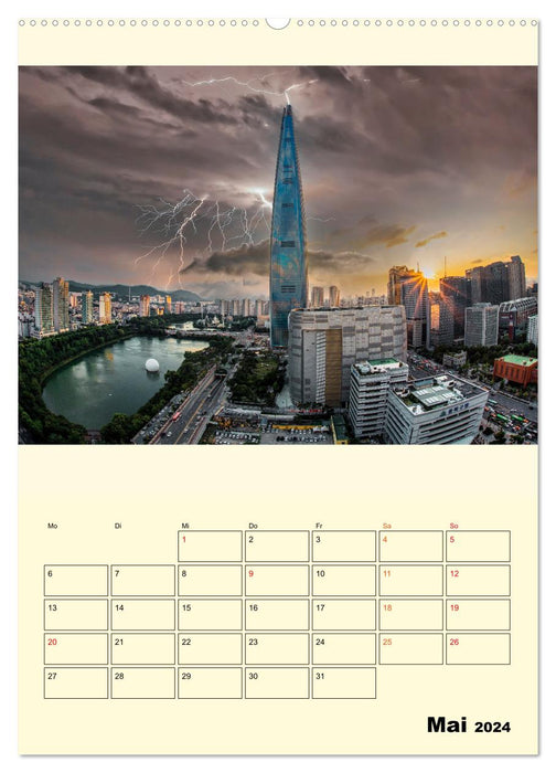 Metropolises in a Thunderstorm (CALVENDO Premium Wall Calendar 2024) 