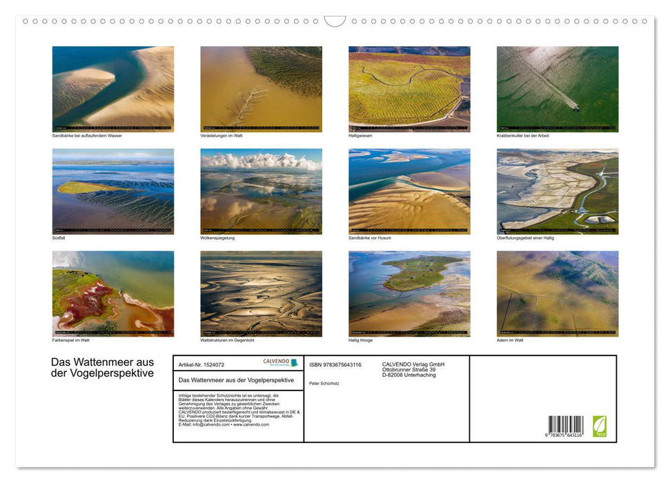 The Wadden Sea from a bird's eye view (CALVENDO wall calendar 2024) 