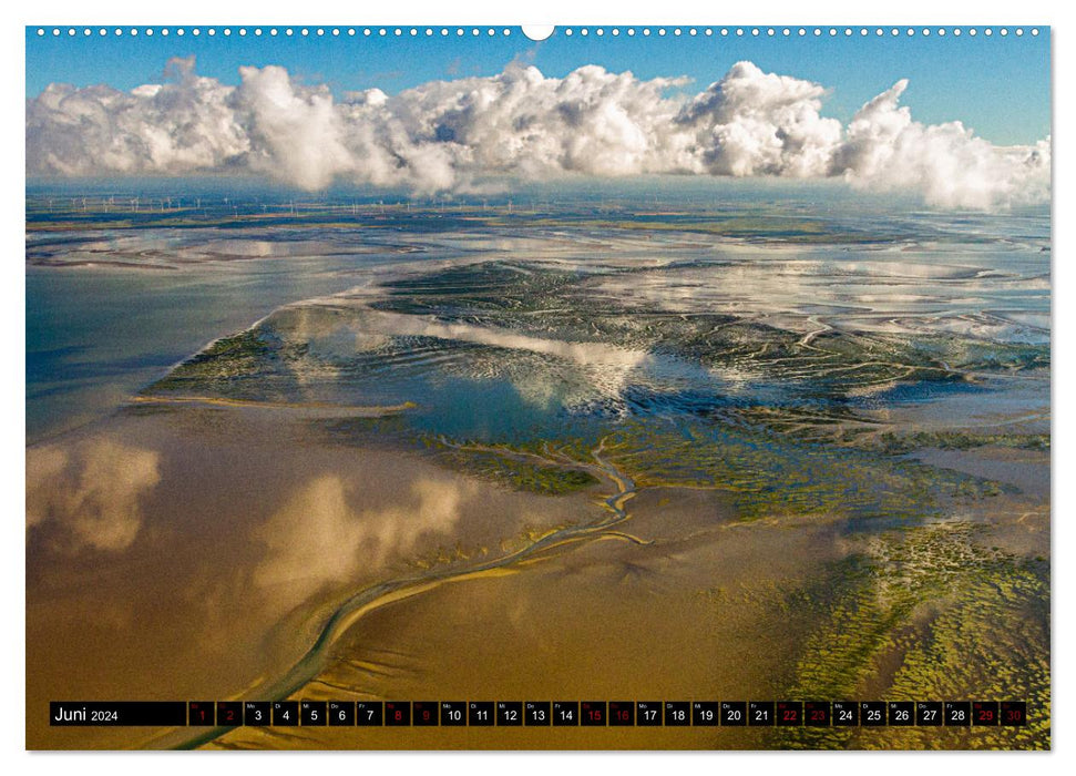 La mer des Wadden vue à vol d'oiseau (calendrier mural CALVENDO 2024) 