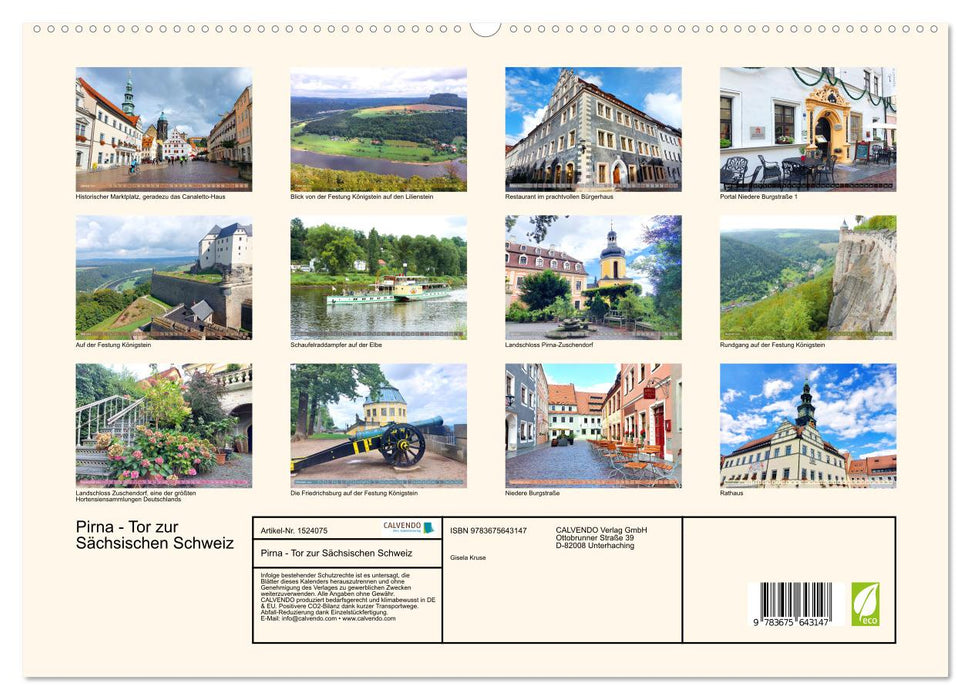 Pirna - Gateway to Saxon Switzerland (CALVENDO Premium Wall Calendar 2024) 