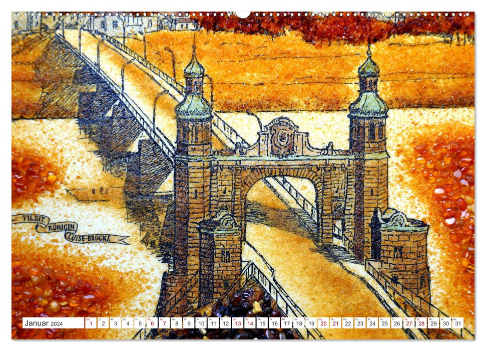 Baltic Sea Gold - Souvenirs d'ambre de Königsberg (calendrier mural CALVENDO 2024) 