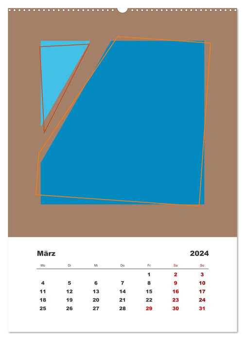 GeoArt - formes géométriques (Calendrier mural CALVENDO 2024) 