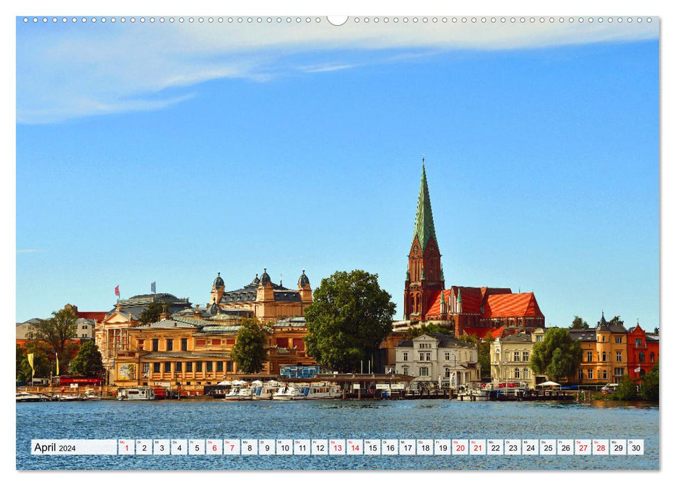 SCHWERIN, the beautiful state capital of Mecklenburg-Western Pomerania (CALVENDO wall calendar 2024) 