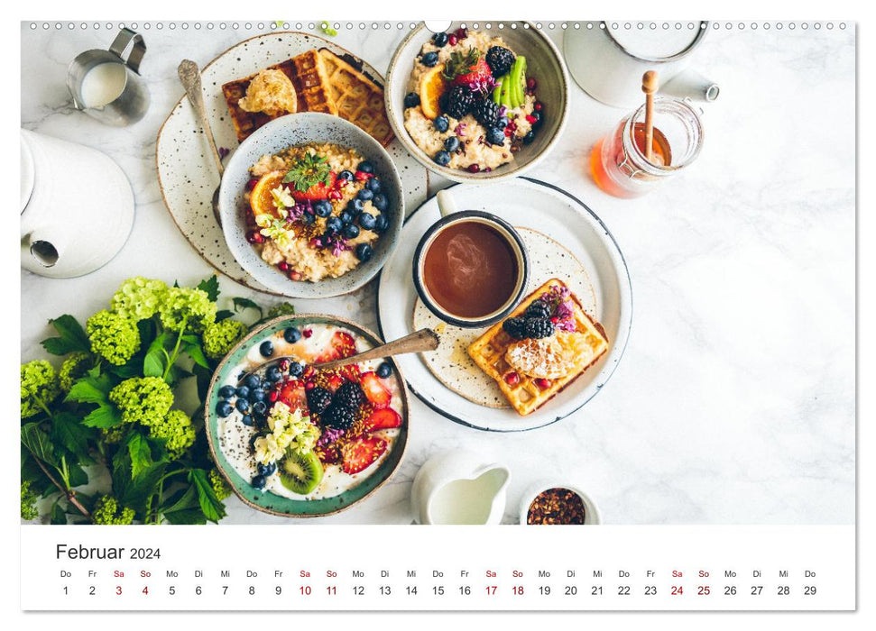 Veganer Essen - Pflanzenbasierte Köstlichkeiten (CALVENDO Wandkalender 2024)