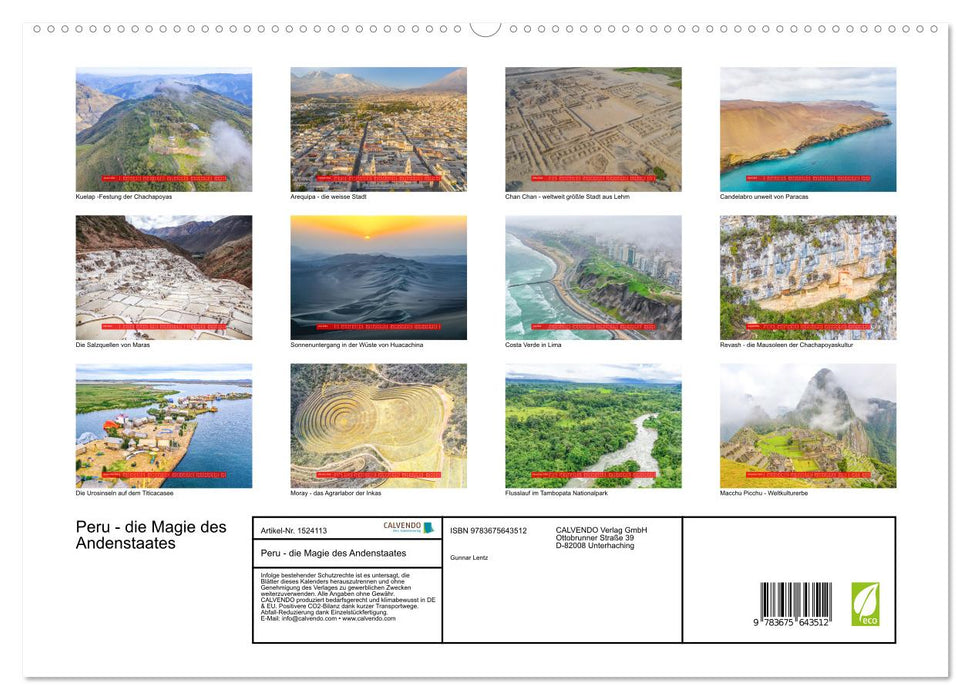 Peru - Magic of the Andes (CALVENDO Premium Wall Calendar 2024) 