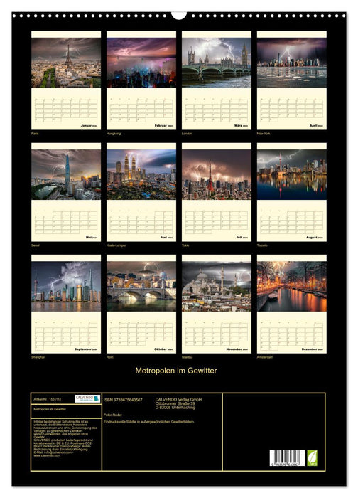 Metropolises in a thunderstorm (CALVENDO wall calendar 2024) 