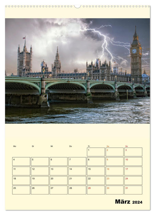 Metropolises in a thunderstorm (CALVENDO wall calendar 2024) 