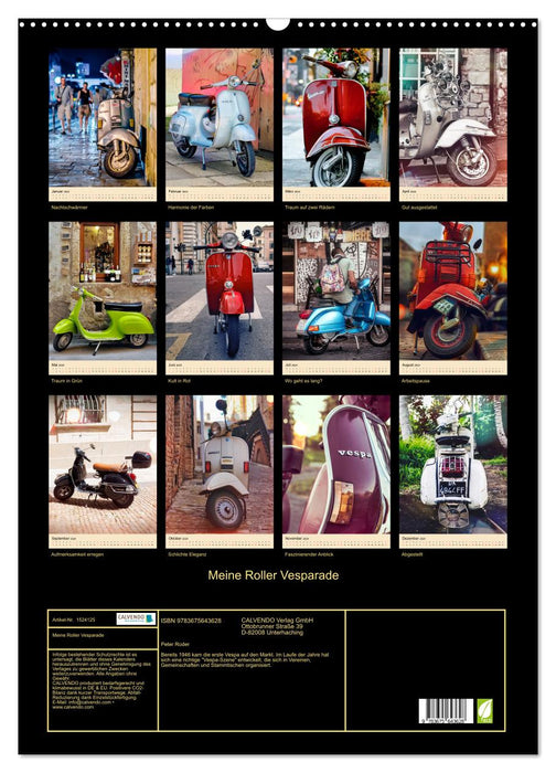 Mon scooter Vesparade (calendrier mural CALVENDO 2024) 