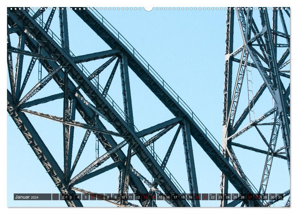 Pont de Müngsten - construction en acier exceptionnelle (Calendrier mural CALVENDO Premium 2024) 