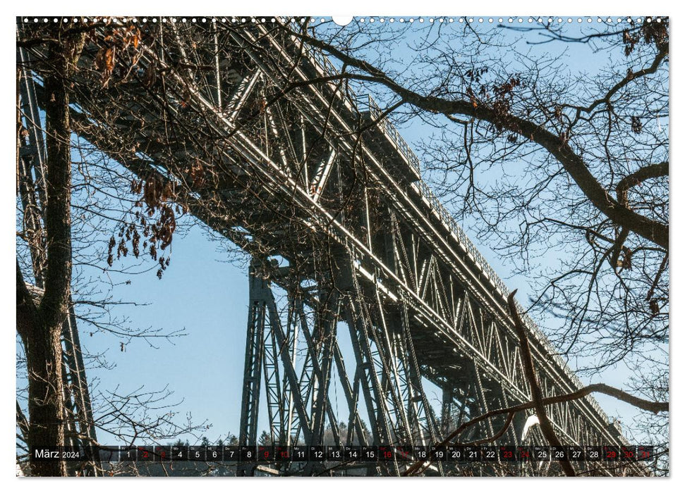 Pont de Müngsten - construction en acier exceptionnelle (Calendrier mural CALVENDO Premium 2024) 