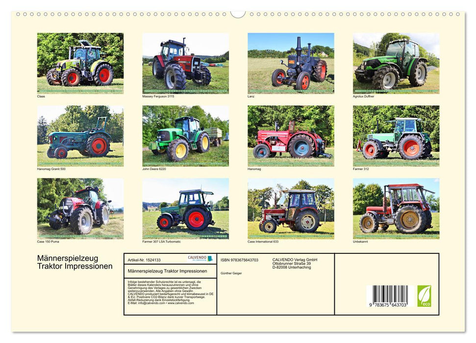Men's Toy Tractor Inspirations (CALVENDO Premium Wall Calendar 2024) 