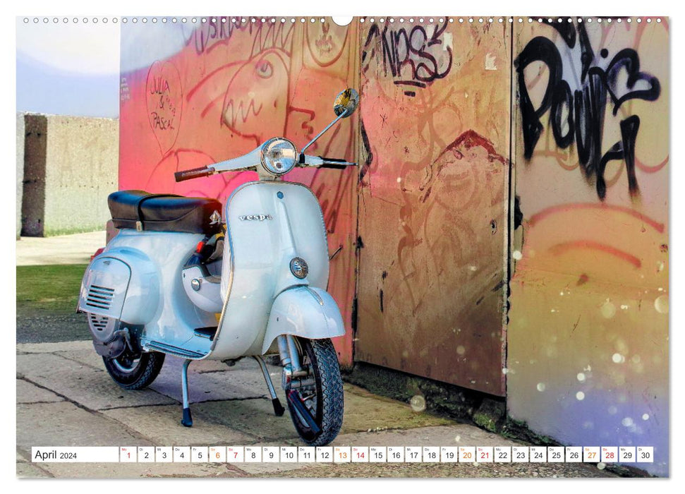 Cult Scooter - Vesparade (CALVENDO Wall Calendar 2024) 