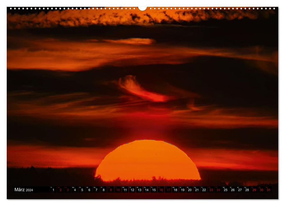 SUNDOWN EXTREME - L'image du soleil levant et couchant (Calendrier mural CALVENDO Premium 2024) 