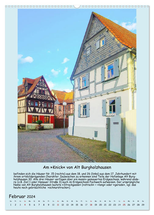Un bon 800 ans de Burgholzhausen. Un portrait local en mots et en images 2024 (Calendrier mural CALVENDO 2024) 