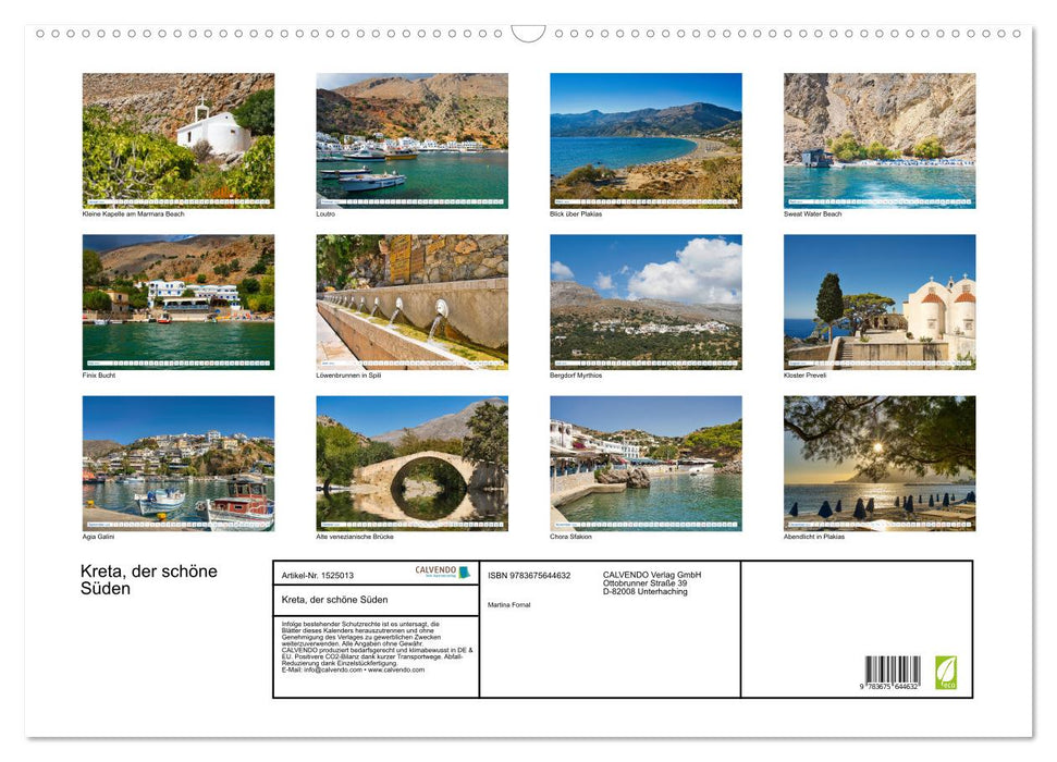 Kreta, der schöne Süden (CALVENDO Wandkalender 2024)