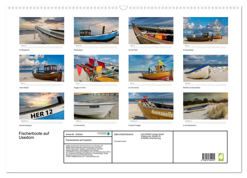 Fischerboote auf Usedom (CALVENDO Wandkalender 2024)