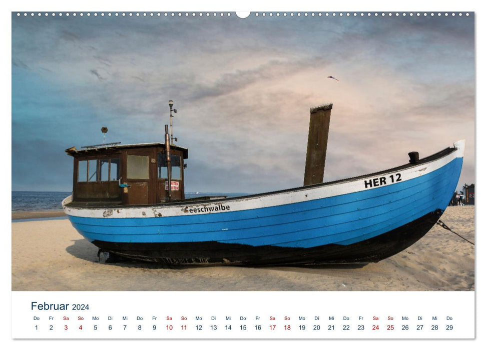 Fischerboote auf Usedom (CALVENDO Wandkalender 2024)